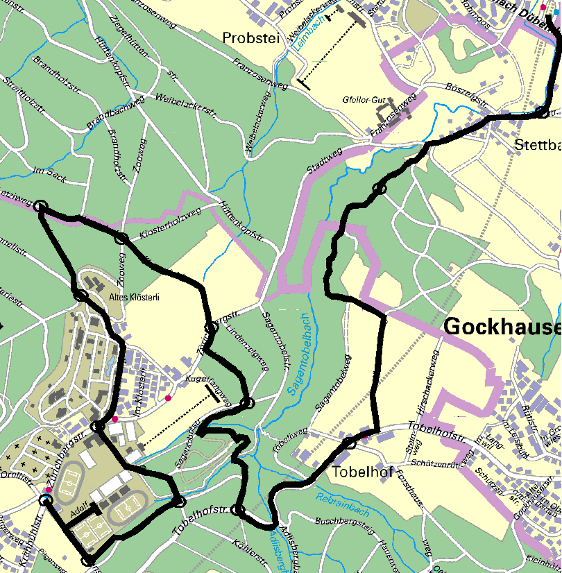 Z�rich Zoo to Stettbach, 1.3 hours hashing